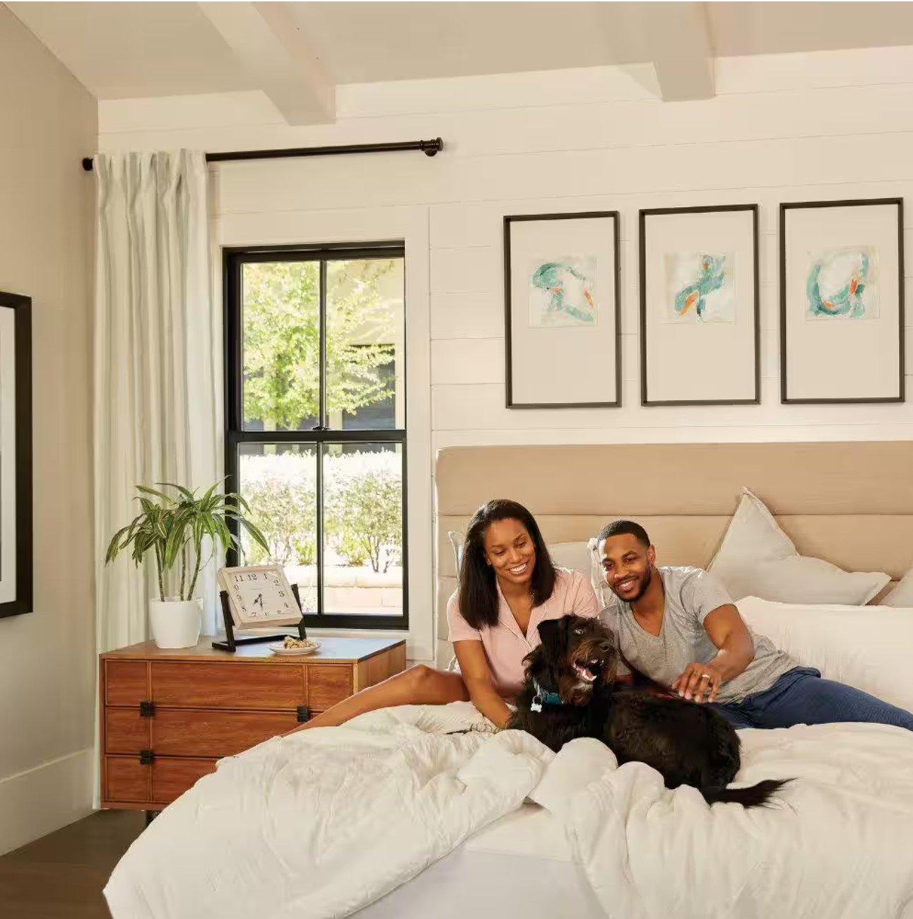 35-1/2 in. x 59-1/2 in. 100 Series Black Single-Hung Composite Window with Black Int, SmartSun Glass and Black Hardware